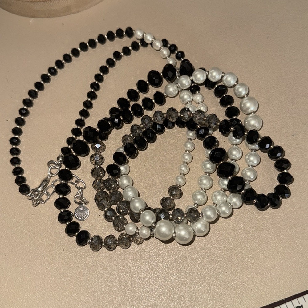 Charter Club Glass pearl and AB long Necklace - Picture 3 of 3